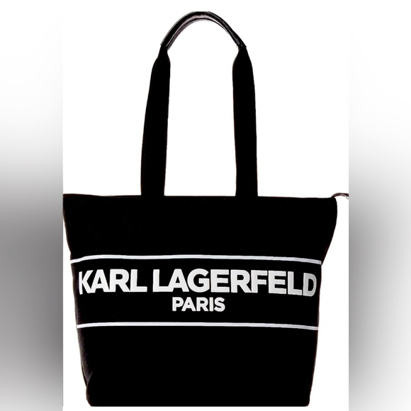 Karl Lagerfeld Handbags - NWT Karl Lagerfeld BlK & Wht
Canvas Kristen Tote Bag! Hard to find new.